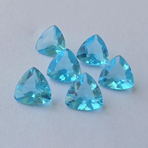 Piedra Preciosa de Cuarzo Azul de Calidad AAA+, Corte Facetado en Forma de Trillón, Calibrada, para Joyería - Product Image 3