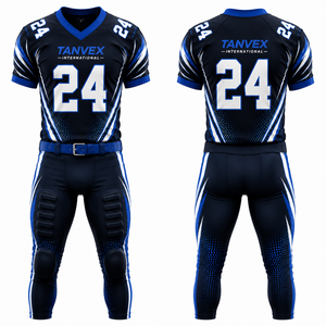 Ensemble uniforme de football américain TANVEX INTERNATIONAL pour homme – Col en V, manches courtes, imprimé par transfert thermique, écologique, anti-humidité - Product Image 6