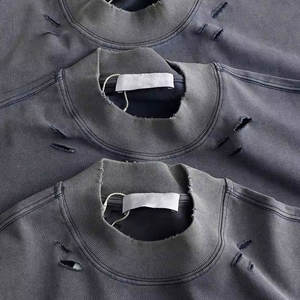 Créez votre propre logo imprimé sur des t-shirts pour hommes effet usé, 100% coton, coupe ample, style décontracté, dernier design de t-shirt usé pour hommes - Product Image 6