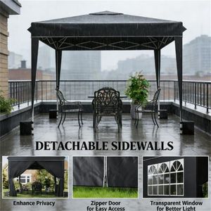 Tenda Nera Portatile per Riparo dalla Pioggia, Tettoia per Auto, Copertura Parasole - Product Image 2