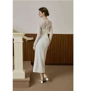 Vestido de Mujer con Cuello en V 2026, Vestido Midi de Algodón con Encaje, Nuevo, Elegante, Clásico, Femenino, Vietnam VIVIAN - Vestido Clásico con Abertura Frontal KD51 - Product Image 6