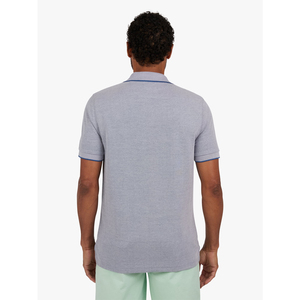 Polo à manches courtes gris pour homme, en coton tricoté, couleur unie, coupe décontractée classique - Product Image 4
