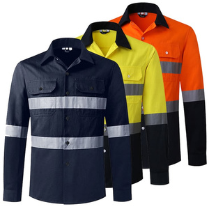Uniforme de Trabajo Industrial para Construcción y Minería EN20471, Ropa de Trabajo de Algodón, Logotipo Personalizado, Ropa de Seguridad Reflectante, Camisetas de Alta Visibilidad - Product Image 2