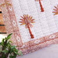 Premium Jaipuri Palm Tree Baby Quilt Couverture en coton artisanale pour enfants tout-petits et nouveau-nés
