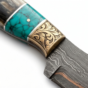 Cuchillo de Cocina de Acero Damasco y Cobre, Hecho a Mano, Herramienta Culinaria para Preparar Carne, Verduras, Frutas y Alimentos - Product Image 4