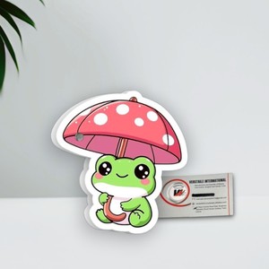 Outil de beauté écologique en acrylique de haute qualité pour extensions de cils, motif grenouille avec parapluie champignon, papillon et fleur - Product Image 2
