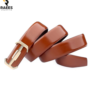 Ceinture en cuir pleine fleur marron de haute qualité, ceinture en cuir de vachette, logo personnalisé, ceinture en cuir véritable de luxe pour hommes - Product Image 3