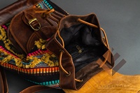Sacs à dos en cuir véritable Jacquard Kilim faits à la main Sacs à dos style occidental vintage Sacs à dos unisexes de style bohème rustique uniques