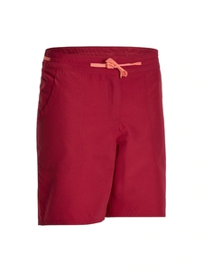 Shorts tricotés rouges à fleurs pour femmes avec cordon de serrage à la taille et poches, coupe décontractée, respirant, séchage rapide, taille basse - Product Image 6