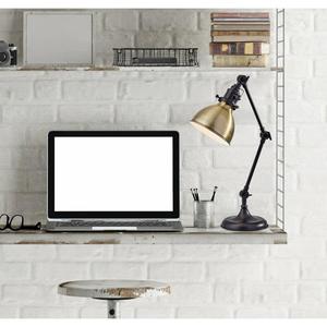 Lampe de table moderne en laiton doré avec base ronde, éclairage décoratif d'appoint pour les intérieurs - Product Image 3