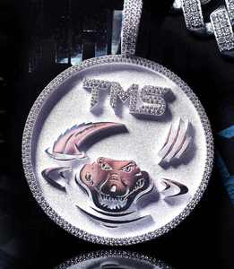 จี้เพชรฮิปฮอปแฟชั่น  แบบกำหนดเอง  วัสดุ VVS มอยส์ซาไนต์  ชุบโรเดียม  เงินแท้ 925  สำหรับทุกเพศ - Product Image 1