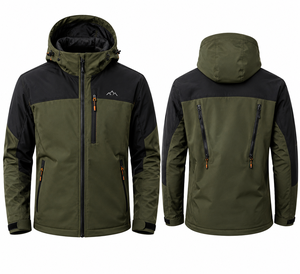 Veste softshell coupe-vent pour homme, color-block, fermeture éclair, hiver, coupe droite, col montant, logo frontal - Product Image 2