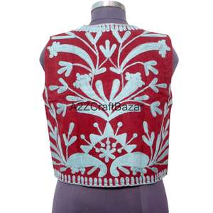 Chaqueta Corta Hecha a Mano para Mujer, Estampada, Tejida, con Patrón Floral, Logotipo en la Espalda, Transpirable, Vintage, para Todas las Temporadas - Product Image 4