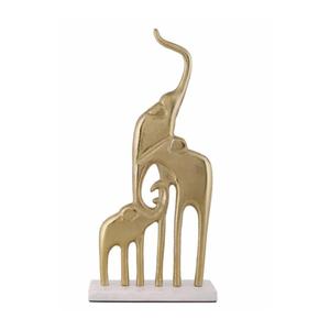 Modern Gold Elephant Sculpture Statue Heavy Solid Cast Aluminum Stylish Showpiece Suitable for Living Room Study or Office <b>Desk</b> - Product Image 2