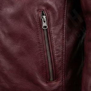 Veste de moto en cuir de vache véritable NAI 0404D avec logo avant en toile, manteau de motard tendance, équipement de protection pour la conduite - Product Image 4