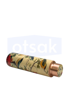 OTSAK พรีเมี่ยม ขวดน้ำพกพา ฝาทองแดง พิมพ์ลายสีเหลือง ดีไซน์ทันสมัย หรูหรา เป็นมิตรกับสิ่งแวดล้อม เหมาะสำหรับสำนักงาน ท่องเที่ยว แคมป์ปิ้ง ใช้ในบ้าน ขนาด 34 ออนซ์ - Product Image 3