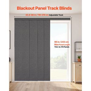 Tende Verticali Oscuranti con Binario, Estensibili da 45,8 a 86 Pollici di Larghezza, Tagliabili, Accessorio per Tende Oscuranti da 96 Pollici di Altezza - Product Image 2