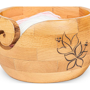 Handmade Wooden Yarn Bowl for Knitting and Crochet Supplies Premium Wooden Yarn Bowl Yarn Holder with Smooth Spiral Design - Product Image 4