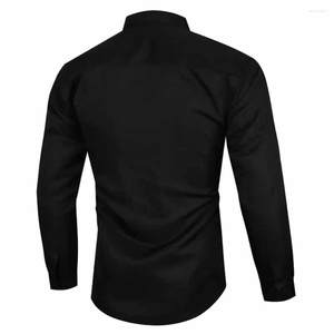 Chemise à manches longues pour hommes, style urbain, chemise formelle élégante à manches longues, chemise confortable à manches longues pour hommes, style vintage - Product Image 5