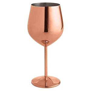 Verre à vin en cuivre pur à pied rond en métal pour bar, fête, mariage, utilisation sur table, verre à vin pour boire - Product Image 1