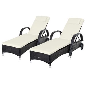 Sdraio in Rattan Elegante Lettino Prendisole da Esterno per Comfort e Stile - Product Image 1