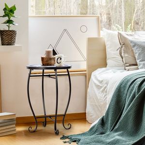 Supporto per Piante da Esterno Rotondo in Mosaico da 14 Pollici per Patio o Giardino - Product Image 5