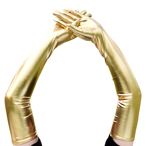 Guantes de Piel de Oveja Negros y Blancos para Mujer, Térmicos, de Invierno, para Fiestas, Clubes, Cosplay, Brillantes - Product Image 1