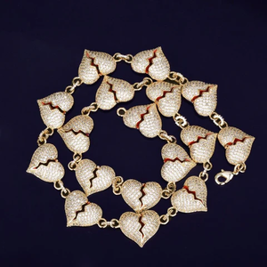 สร้อยคิวบาลิงค์เงินแท้ 925 ประดับเพชรโมอิสซาไนต์รูปหัวใจ VVS1 งานแฮนด์เมดเต็มรูปแบบ สไตล์ฮิปฮอป สำหรับงานปาร์ตี้ เหมาะสำหรับทั้งชายและหญิง - Product Image 3