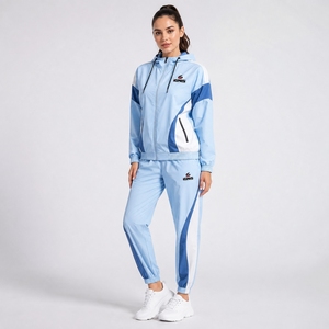 Ensemble de survêtement coupe-vent pour femmes, veste résistante au vent confortable, pantalon de jogging, tenue de sport de plein air tendance - Product Image 1