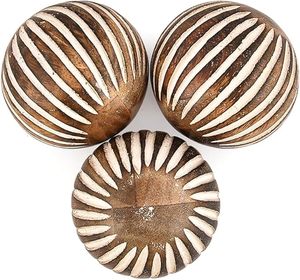 <b>Decorative</b> Ball Mango Wood Round Balls Set of 3 - Coffee Table Centerpiece Home Décor Living Room, Bedroom, <b>Kitchen</b> - Product Image 4
