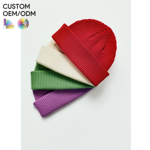 Knitted winter <b>beanie</b> hat acrylic warm ribbed style custom logo OEM ODM support for headwear brands - Product Image 4