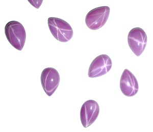 Rubis Étoilé Rose Poire 10x15 mm 6 Carats Créé en Laboratoire Poli Opaque Cabochon avec Effet Étoile à 6 Branches pour la Fabrication de Bijoux - Product Image 5