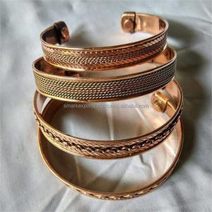 Bracelet en cuivre magnétique naturel pour le soulagement de la douleur Bracelet élégant fait à la main pour hommes et femmes Parfait pour un usage quotidien - Product Image 4