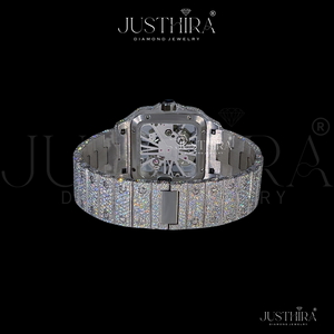 นาฬิกาผู้ชายสไตล์ฮิปฮอปสุดหรู คุณภาพพรีเมียม ประดับเพชรโมอิสซาไนต์ ฝังเพชรแบบ VVS ด้วยมือ พร้อมราคาที่ดีที่สุด - Product Image 5