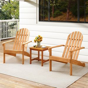 Sedia Adirondack da Esterno Resistente in Legno Massello di Acacia, Design Ergonomico e Stile Classico per Relax in Patio, Terrazza e Giardino - Product Image 3