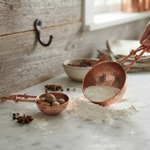 Hand Hammered Pure Copper <b>Measuring</b> <b>Spoons</b> Set Food Grade Kitchen Baking & Cooking <b>Measuring</b> <b>Spoon</b> Set Custom Logo OEM ODM - Product Image 3
