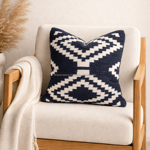 Diamond Patter Kilim <b>Throw</b> Pillow <b>Cover</b> 45x45cm Cotton Removable Woven Bohemian Style Square Decorative Cushion <b>Cover</b> - Product Image 2