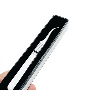 Pince à épiler pour extensions de cils Silver Shin Tip And Grip Water Sand et ensemble de pinces avec emballage personnalisé en boîte cartonnée - Product Image 3