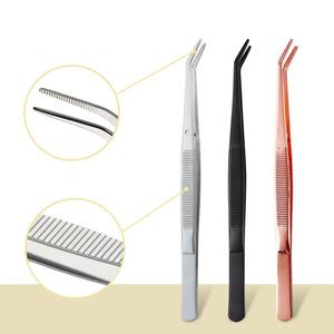 Pinzas Quirúrgicas Curvas Dentadas de Acero Inoxidable Ametrina - Juego de Instrumentos Multiusos para Manualidades Faciales, Costura y Uso General - Product Image 1