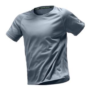 T-shirt de sport pour homme en Spandex/Polyester, soie de lait, respirant, à logo frontal, manches courtes, séchage rapide, idéal pour l'été – Vente directe usine OEM - Product Image 2