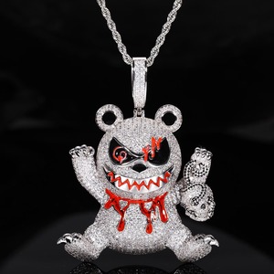 Colgante de Rana de Dibujos Animados de Terror, Chapado en Oro de 18K, con Moissanita y Diamantes de Imitación, Estilo Hip Hop, 8.0cm x 6.3cm, Colgante Bling para Raperos - Product Image 3