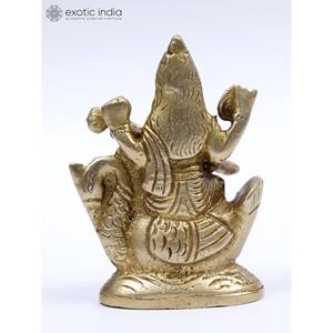 รูปปั้นทองเหลืองสรัสวดีทำด้วยมือขนาดเล็ก2นิ้วสำหรับบ้านและวิหารผลิตในอินเดียและยังเป็นของขวัญอีกด้วย - Product Image 4