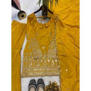 ชุดปักลายด้านล่างและชุด dupatta สำหรับงานปาร์ตี้หรืองานพรอม - Product Image 3