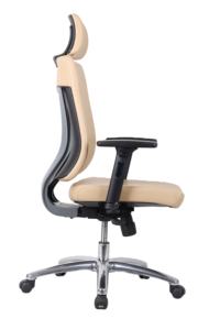 Chaise de bureau de direction KINSHA Vertic Series, en cuir PU, ergonomique, dossier haut, pivotante, appui-tête réglable, base en métal, design contemporain - Product Image 2