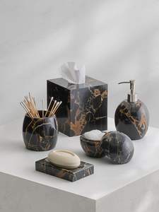 Trending Design Modern Luxury Marble Bathroom Accessories <b>Set</b> With <b>Soap</b> Dispenser Toothbrush Holder And Tray - Product Image 5
