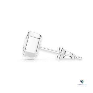 2.50 TCW White <b>Gold</b> Asscher Cut Lab Grown Diamond <b>Pendant</b> and Earring Set in 18K <b>Solid</b> <b>Gold</b> Bezel Set Geometric Fine Jewelry Set - Product Image 2