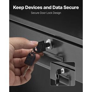 2U Rack Mount Server Cabinet Case <b>Lockable</b> with Sliding <b>Drawer</b> 50 Lbs Max Load-Bearing Cable Management Hole - Product Image 5