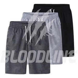 Shorts Bermuda décontractés pour homme BLOODLINE, bleu marine, taille mi-haute, élastiques, respirants, en maille, motif camouflage, en PU, avec poches - Product Image 1