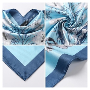 Women's Square <b>Silk</b> Scarf Floral Print Elegant Multi-Functional Fashion Accessory All Seasons - Product Image 4