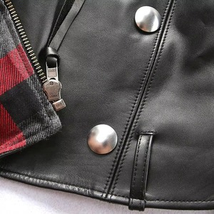 Chaqueta de Invierno para Hombre, Estilo Motero Vintage, de Piel de Oveja Genuina, con Cierre, Cuello Alto, Logotipo Frontal, Forro de Algodón y Tela de Lona - Product Image 6
